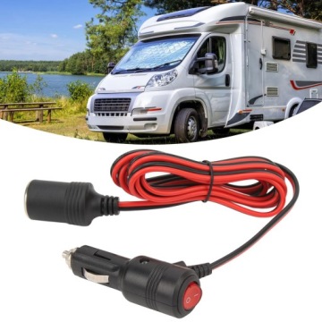 Удлинительный кабель для гнезда прикуривателя, 3 м, с выключателем, розетка 15А, 16AWG