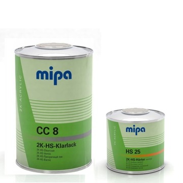 Lakier bezbarwny Mipa 2K-HS CC8 + Utwardzacz HS 25