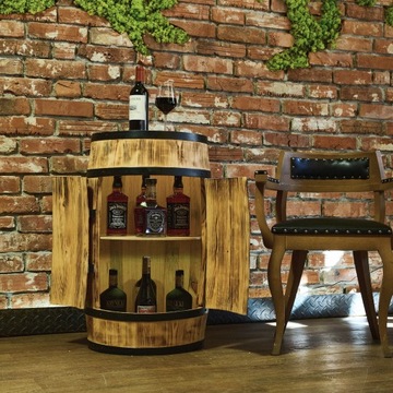 Деревянная светодиодная бочка с дверцей.