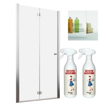 Drzwi prysznicowe szklane prysznic 70 L mirror + pianka czyszcząca PinUp