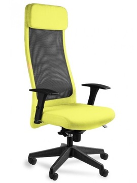 ARES MESH wysoki fotel do biura pracowni Mustard