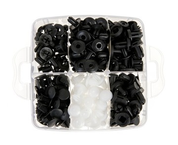 НАБОР АВТОМОБИЛЬНЫХ ЗАЖИМОВ 200 ШТ. + СЪЕМНИК ОБИВКИ