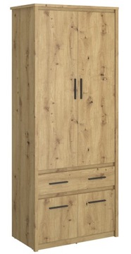 SZAFA 86 Z DRZWIAMI UCHYLYMI GARDEROBA dąb artisan