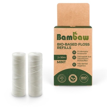 Bambaw, nić dentystyczna z PLA, kukurydza, 2x 50m