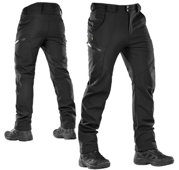 Spodnie taktyczne wojskowe bojówki M-Tac Softshell Winter - Czarne XL