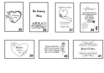 Album Drewniany Grawer z Pergaminem różne wzory DZIEŃ MATKI UPOMINEK