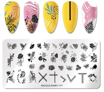 ПЛАСТИНА ДЛЯ ШТАМПОВ ДЛЯ НОГТЕЙ ЛИСТЬЯ Дневник Николь 177