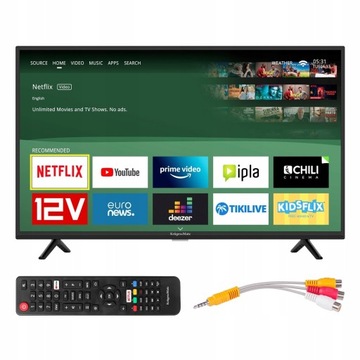 SMART TV WiFi HD 32-дюймовый телевизор HEVC 12 В для КАМЕРЫ