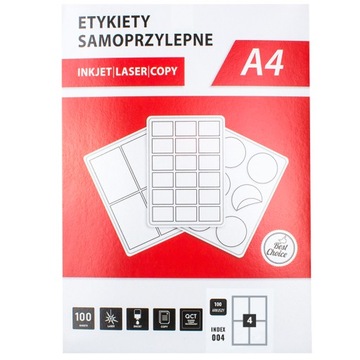 Etykiety A4 105x148 100 arkuszy WYSOKA JAKOŚĆ TNT