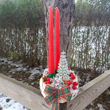 РОЖДЕСТВЕНСКИЙ ВЕНОК НА ДВЕРЬ 40 СМ РОЖДЕСТВЕНСКИЙ БЕЛЫЙ КРАСНЫЙ СЕРЕБРЯНЫЙ