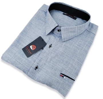 МУЖСКАЯ БОЛЬШАЯ СИНЯЯ РУБАШКА SIGN 015 BIG 6XL