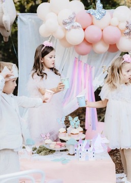 KUBECZKI PAPIEROWE ZŁOTE KOKARDKI JEDNOROŻEC 220ML-6 SZTUK-0929