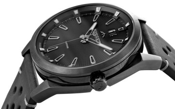 Klasyczny czarny zegarek męski na pasku skórzanym Bisset Swiss Made +GRAWER