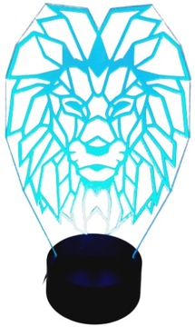 LAMPKA NOCNA 3D LED LEW MULTIKOLOR PILOT USB