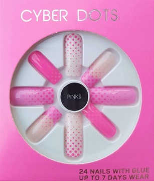Tipsy sztuczne paznokcie Primark Pinks 24 szt
