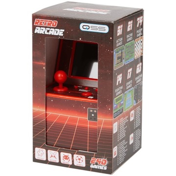 Miniaturowy automat do gier retro QSS 16 cm 240 gier CZERWONY