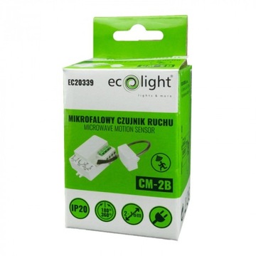 Микроволновой датчик движения с зондом 180°/360°, белый, регулируемый