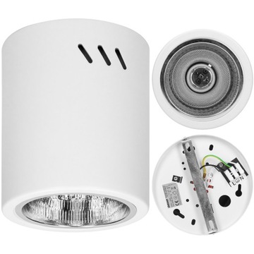 Oprawa świetlna stalowa biała typu downlight 60w