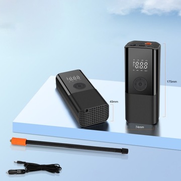 ПОРТАТИВНЫЙ АВТОМОБИЛЬНЫЙ КОМПРЕССОР ЖК-ЭЛЕКТРИЧЕСКИЙ АККУМУЛЯТОР POWERBANK LED