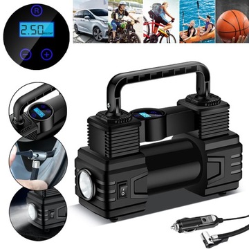 ELEKTRYCZNA POMPA POWIETRZA 12V 150PSI, POMPKA DO OPON SAMOCHODOWYCH