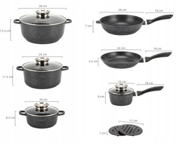 Набор алюминиевых кастрюль ПРЕМИУМ 12 шт.