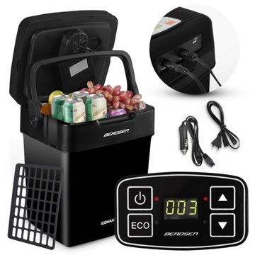 Lodówka turystyczna samochodowa DUŻA 12v 230v USB Berdsen 29L tryb ECO