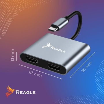 Адаптер-концентратор Адаптер HDMI 2x 4K 60 Гц Full HD 165 Гц USB-C 3.2 MST HDCP