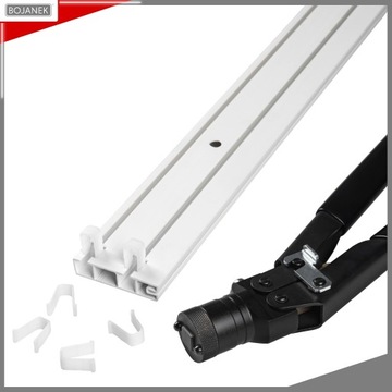 KARNISZ SUFITOWY Podwójny Szyna PCV Biała 110cm Komplet Bojanek