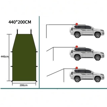 БОЛЬШОЙ ВОДОНЕПРОНИЦАЕМЫЙ АВТОМОБИЛЬНЫЙ МАКИЯЖ 440X200 ЗАДНЯЯ СОЛНЕЧНАЯ ПАЛАТКА