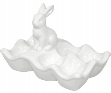 Статуэтка пасхального кролика яичная тарелка керамический кролик с пасхальными яйцами