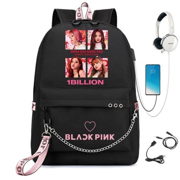 НОВЫЙ высококачественный ШКОЛЬНЫЙ РЮКЗАК BLACKPINK USB A4 БОЛЬШОГО ДИЗАЙНА