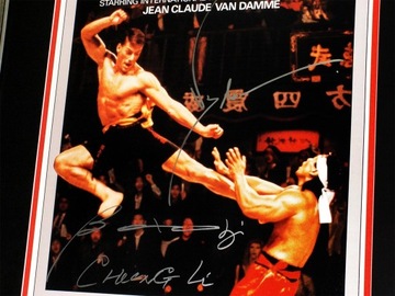 Плакат Bloodsport 1988 года с автографами легенды Ван Дама Боло Юнга