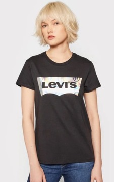 LEVI'S T-SHIRT DAMSKI CZARNY BAWEŁNA Z LOGO M 1SPG