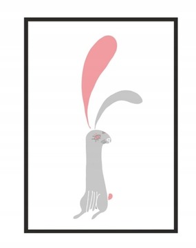 OBRAZ PLAKAT W RAMIE 33x43 cm Króliczek PD108