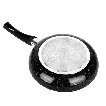 3x СКОВОРОДА С АНТИПРИГАРНЫМ ПОКРЫТИЕМ С ГРАНИТНО-МРАМОРНОЙ КРЫШКОЙ