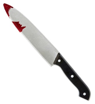 NÓŻ BROŃ STRASZNA HALLOWEEN HORROR 30 CM KREW