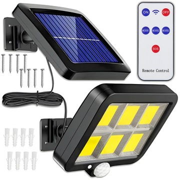 LAMPA SOLARNA LED CZUJNIK RUCHU OSOBNY PANEL PILOT