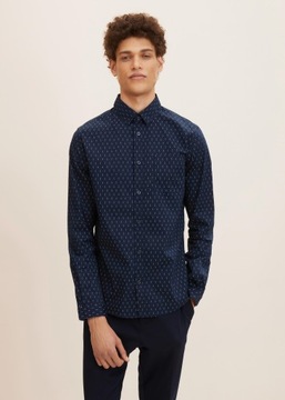 Tom Tailor Shirt With An All-over Print - Navy Geo