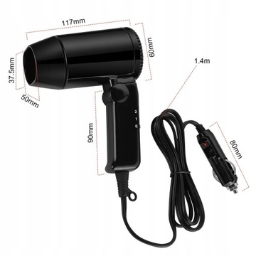 АВТОМОБИЛЬНЫЙ ФЕН 12 В, ФЕН ДЛЯ ПУТЕШЕСТВИЯ КЕМПИНГА