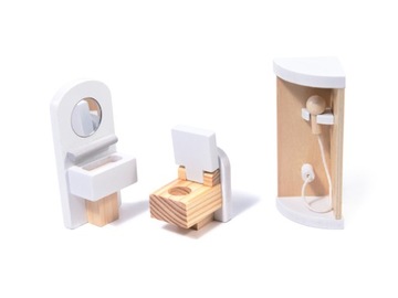 КУКОЛЬНЫЙ ДОМИК ДЕРЕВЯННАЯ МЕБЕЛЬ МДФ ЧЕРНАЯ LED