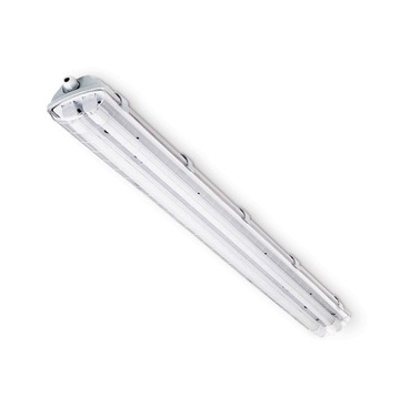 2x Oprawa hermetyczna do LED 2x120cm z blachą klosz PS do garażu IP65 KOBI