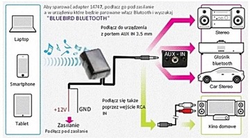 Фирменный Bluetooth адаптер 12В jack 3.5 AUX 14747