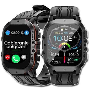 SMARTWATCH ZEGAREK MĘSKI POLSKIE MENU ROZMOWY SMS CIŚNIENIE TĘTNO + GRATIS