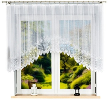 Firana żakardowa VIOLETTA 250x120cm (gotowa) z łukiem