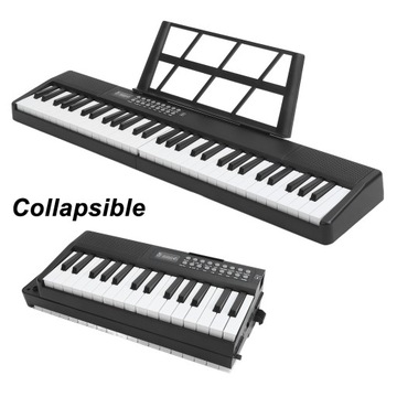 Zestaw klawiatury elektrycznej 61 klawiszy Wielofunkcyjna, składana klawiat