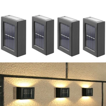 4x LAMPA SOLARNA LED ŚCIENNA ZEWNĘTRZNA KINKIET
