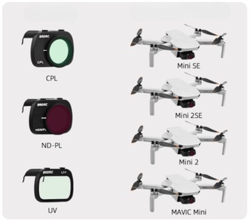 Zestaw filtrów do DJI Mavic Mini / 2 / SE - CPL / ND8PL / ND16PL / ND32PL