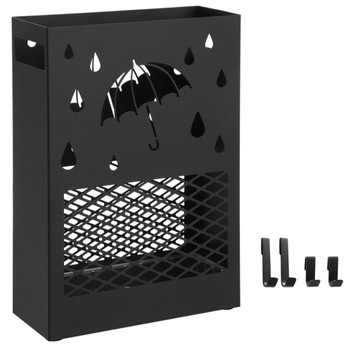 Металлическая подставка для зонтов Songmics, черная