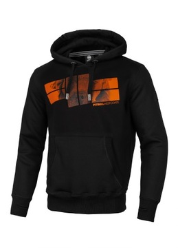 Bluza Pit Bull West Coast HOODED ORANGE LOGO BLACK