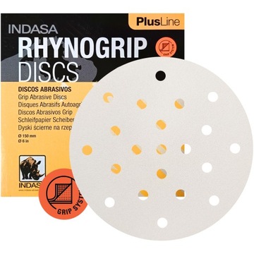 INDASA PLUS Krążki Ścierne Rzep 150mm 21H ULTRAVENT P100 50x